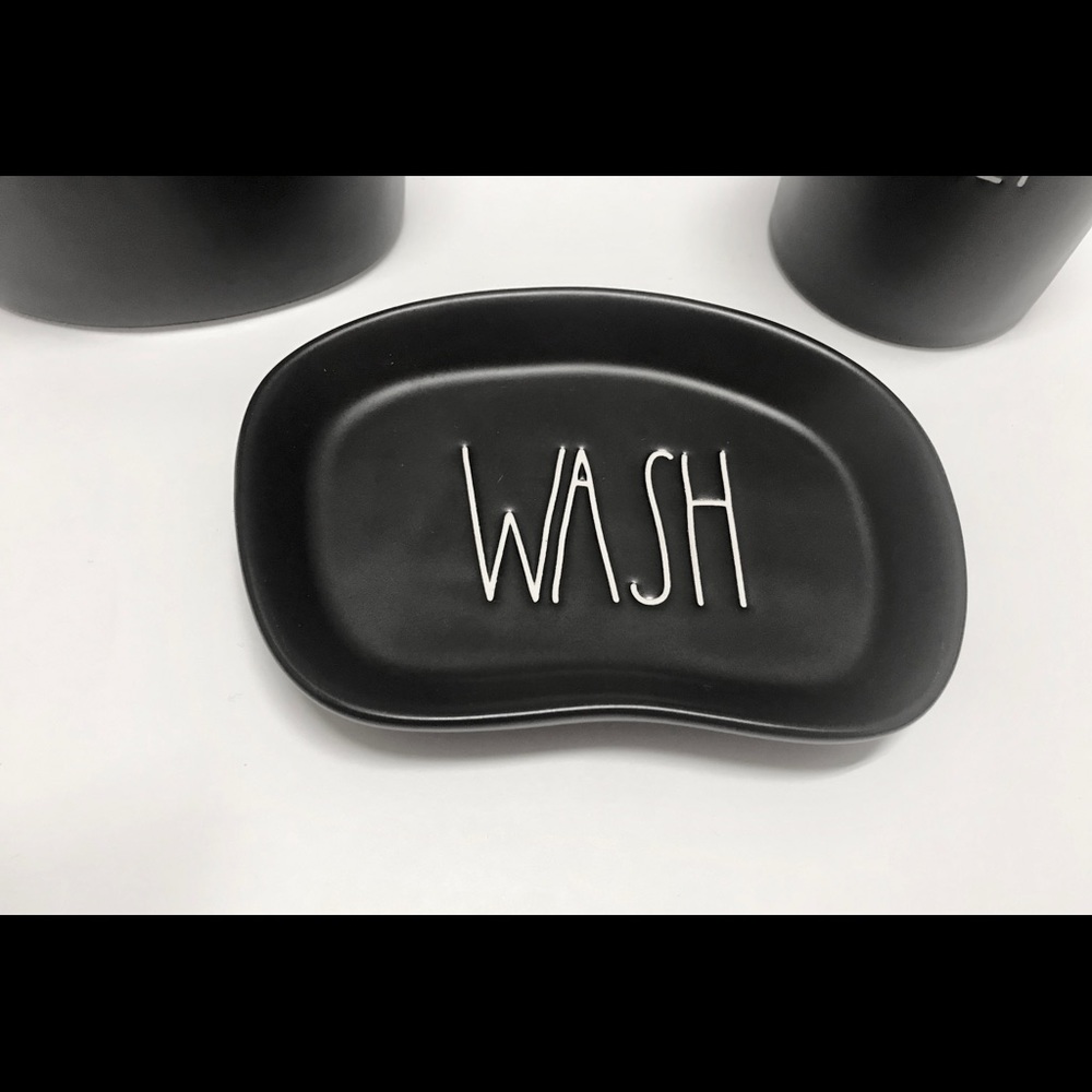 🆕 🖤 🎉HP🎉New Rae Dunn Black Collection 3pc Set - Picture 3 of 8